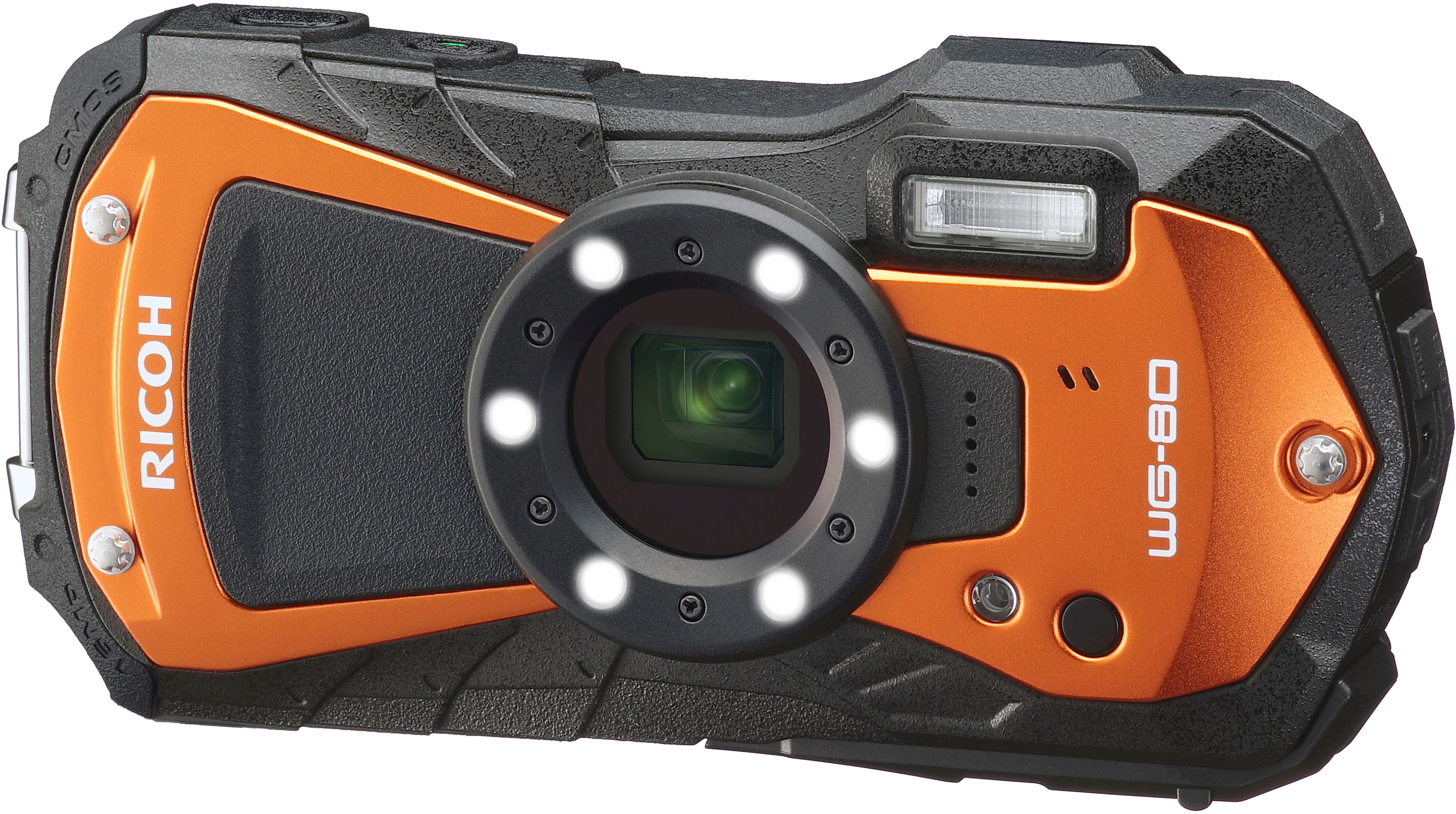 Angle View: Ricoh - WG-80 16.0 Megapixel Waterproof Digital Camera - Orange