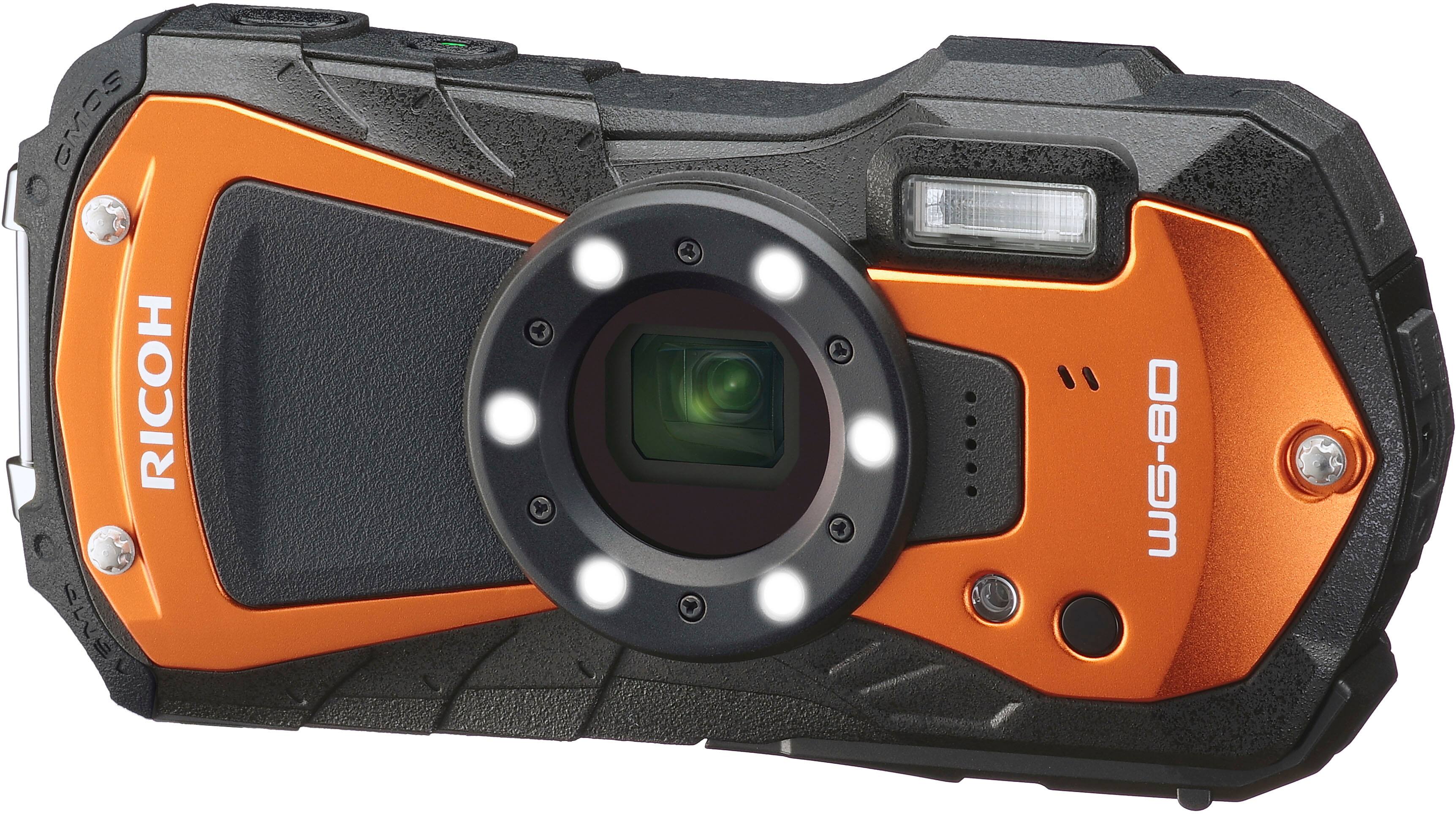 Angle. Ricoh - WG-80 16.0 Megapixel Waterproof Digital Camera - Orange.