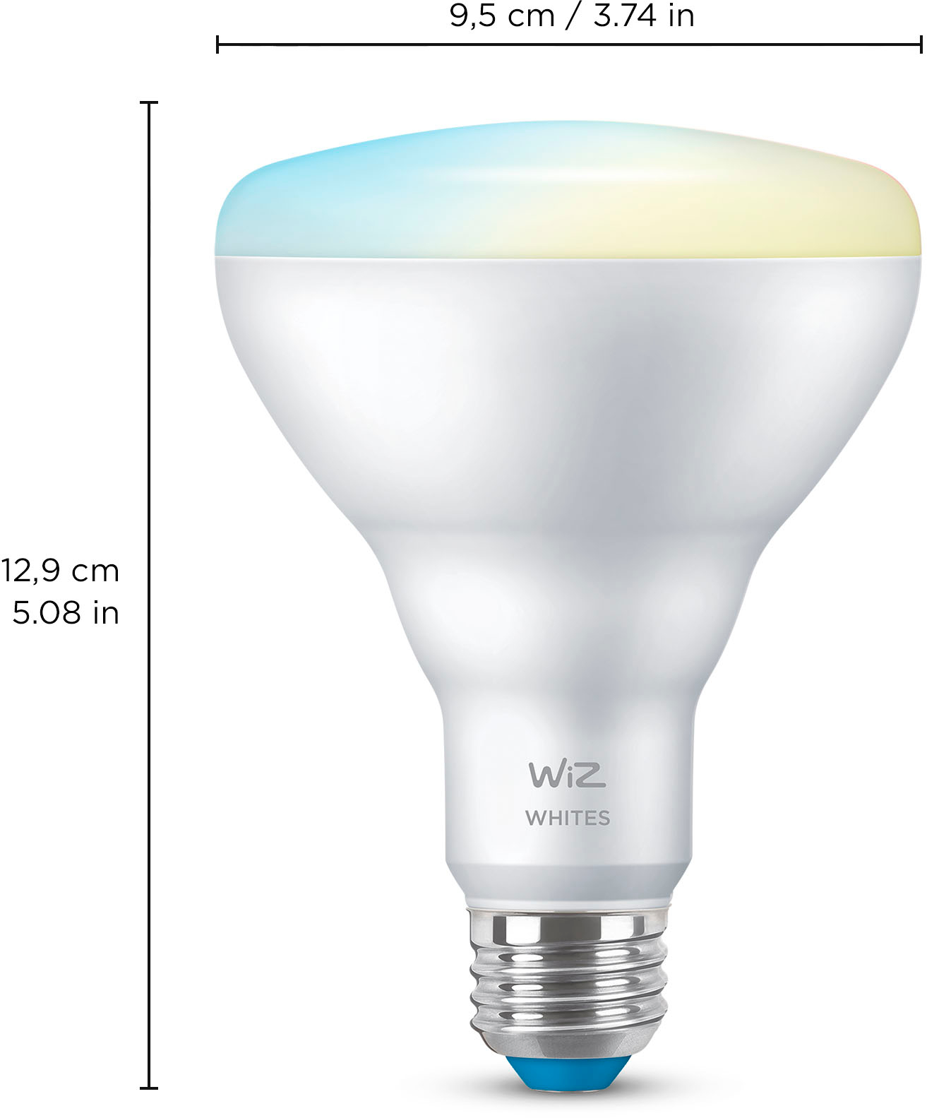 Angle View: WiZ - BR30 Wi-Fi Smart LED Bulb - Tunable White