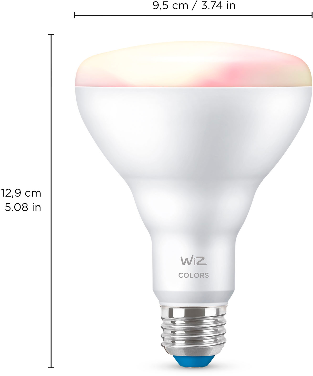 Left View: Philips - Geek Squad Certified Refurbished Hue White & Color Ambiance BR30 Bluetooth Smart LED Bulb (2-Pack) - Multicolor