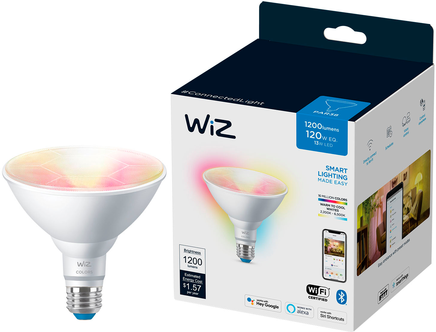 WiZ PAR-38 120W Dimmable Smart LED Bulb (2-Pack) 603894-2PK - Best Buy