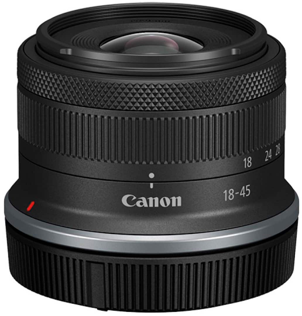 Left. Canon - RF-S18-45mm F4.5-6.3 IS STM Standard Zoom Lens for EOS R-Series Cameras - Black.