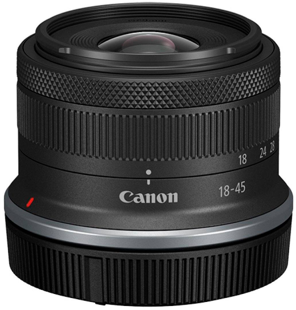 Left. Canon - RF-S18-45mm F4.5-6.3 IS STM Standard Zoom Lens for EOS R-Series Cameras - Black.