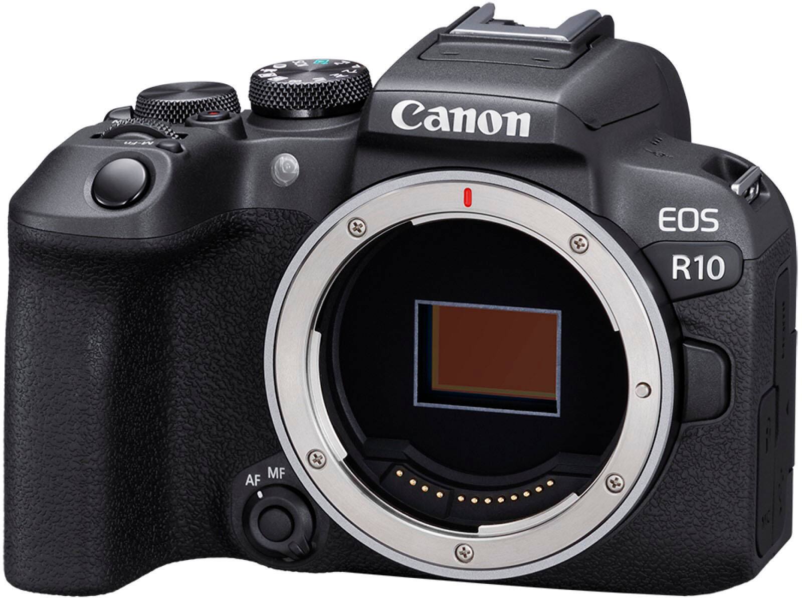 Left. Canon - EOS R10 Mirrorless Camera (Body Only) - Black.
