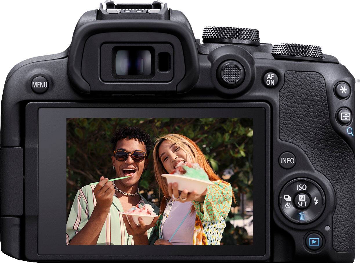 Back. Canon - EOS R10 Mirrorless Camera with RF-S 18-45 f/4.5-6.3 IS STM Lens - Black.