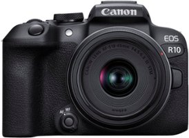 Canon - EOS R10 Mirrorless Camera with RF-S 18-45 f/4.5-6.3 IS STM Lens - Black - Front_Zoom