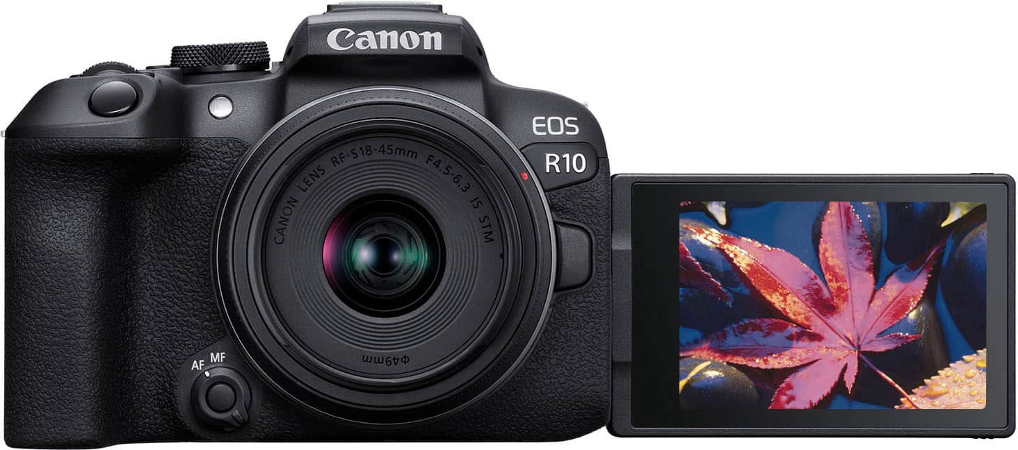 Canon EOS R10 Mirrorless Camera with RF-S 18-45 f/4.5-6.3 IS STM Lens Black  5331C009 - Best Buy