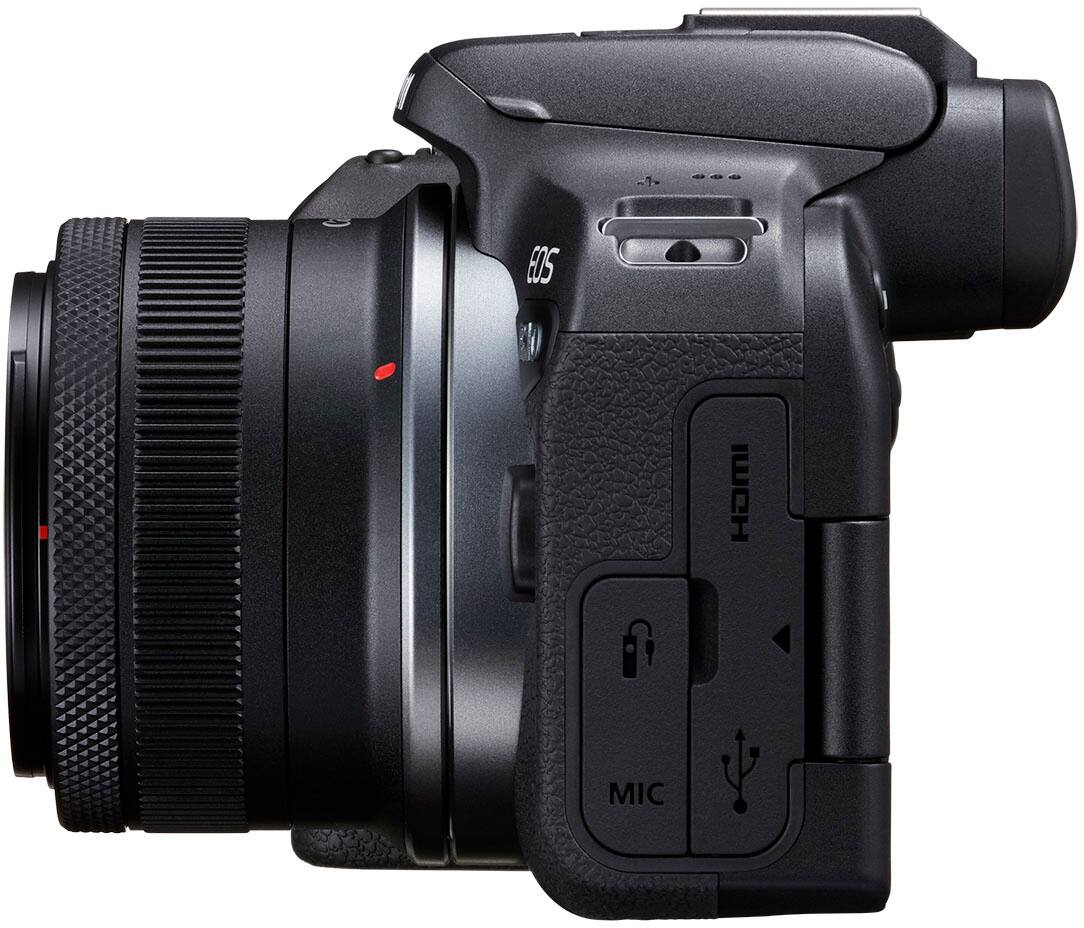Left. Canon - EOS R10 Mirrorless Camera with RF-S 18-45 f/4.5-6.3 IS STM Lens - Black.