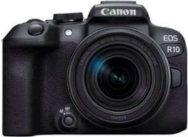 Canon - EOS R10 Mirrorless Camera with RF-S 18-150mm f/3.5-6.3 IS STM Lens - Black - Front_Zoom