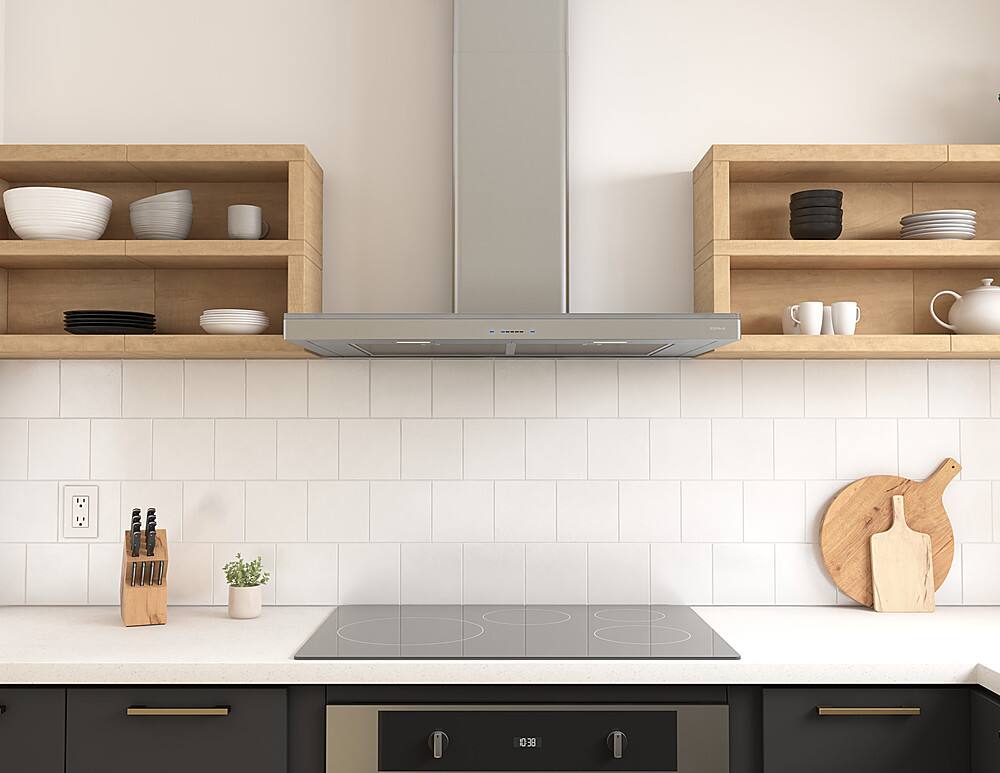 Alt View 11. Zephyr - Luce 30 in. 600 CFM Wall Mount Range Hood with LED Light - Stainless Steel.