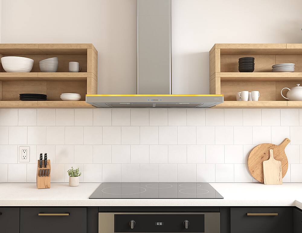 Alt View 23. Zephyr - Luce 30 in. 600 CFM Wall Mount Range Hood with LED Light - Stainless Steel.