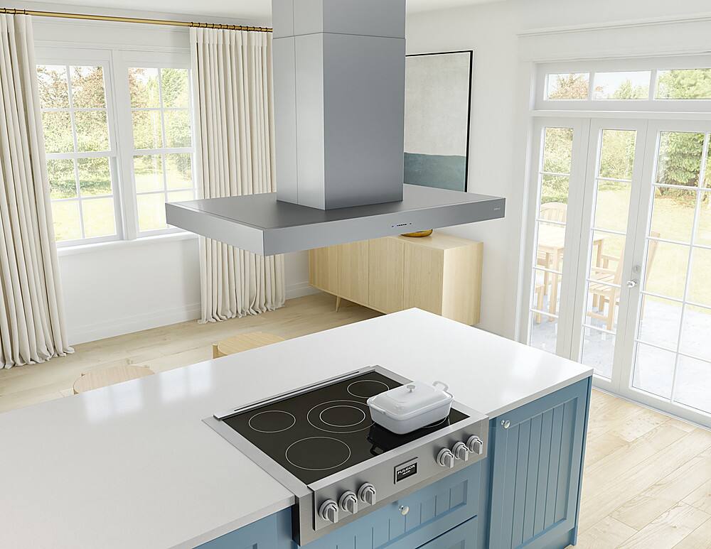 Alt View 14. Zephyr - Roma 36 in. 600 CFM Island Mount Range Hood with LED Light - Stainless Steel.