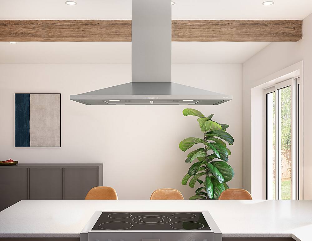 Alt View 11. Zephyr - Anzio 42 in. 600 CFM Island Mount Range Hood with LED Light - Stainless Steel.