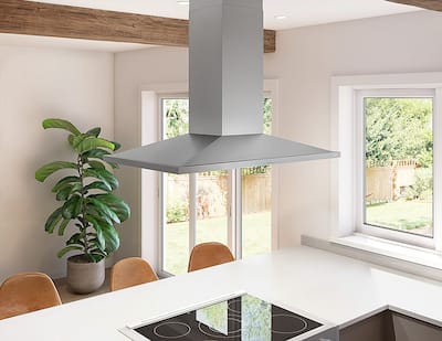 Zephyr 42 inches Convertible Island Range Hood Stainless