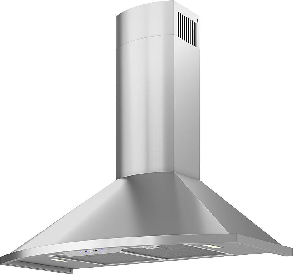 Angle. Zephyr - Savona 36 in. 600 CFM Wall Mount Range Hood with LED Light - Stainless Steel.