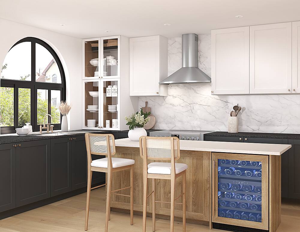 Alt View 13. Zephyr - Savona 36 in. 600 CFM Wall Mount Range Hood with LED Light - Stainless Steel.