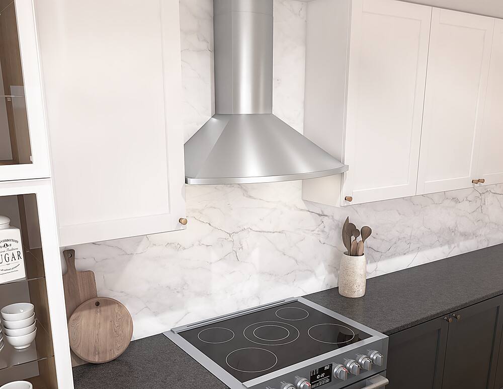 Alt View 14. Zephyr - Savona 36 in. 600 CFM Wall Mount Range Hood with LED Light - Stainless Steel.