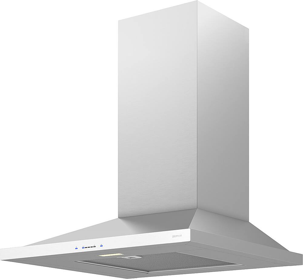 Angle. Zephyr - Anzio 24 in. 600 CFM Wall Mount Range Hood with LED Light - Stainless Steel.