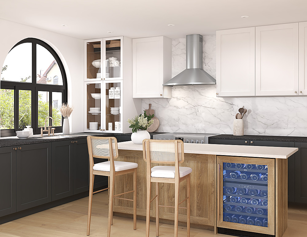 Alt View 13. Zephyr - Savona 30 in. 600 CFM Wall Mount Range Hood with LED Light - Stainless Steel.