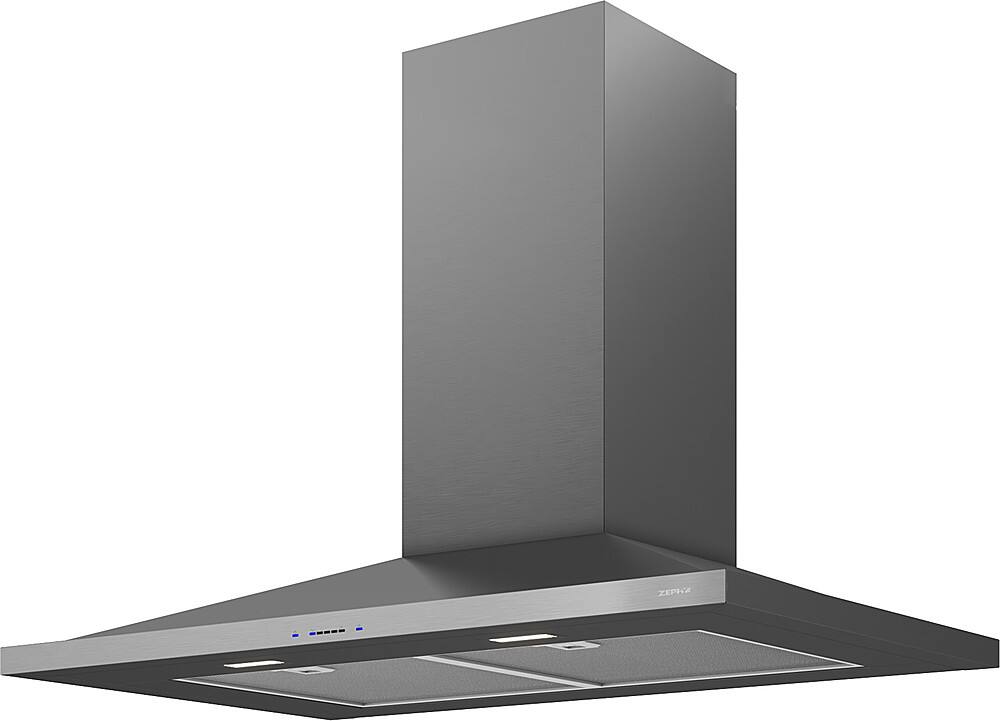 Angle. Zephyr - Anzio 30 in. 600 CFM Wall Mount Range Hood with LED Light - Black Stainless Steel.
