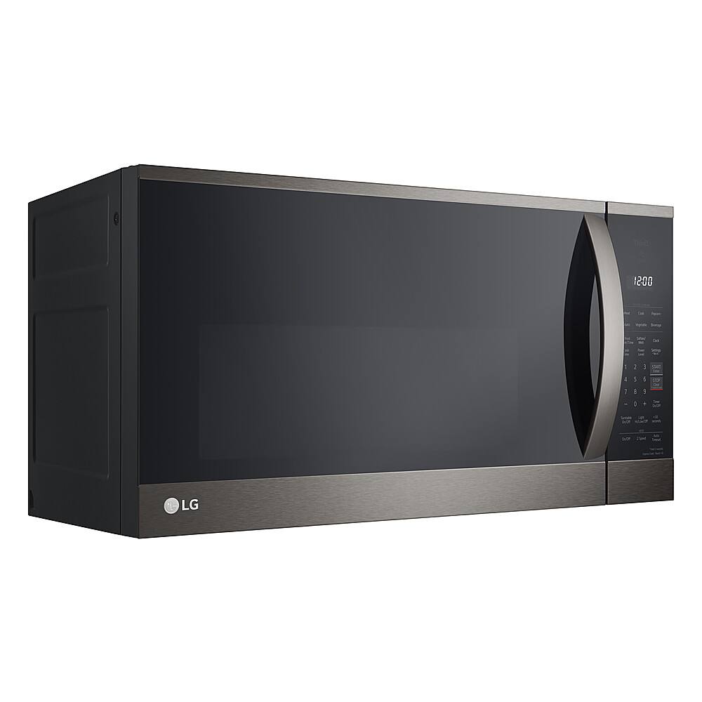 Angle. LG - 1.8 Cu. Ft. Over-the-Range Microwave with Sensor Cooking and EasyClean - PrintProof Black Stainless Steel.