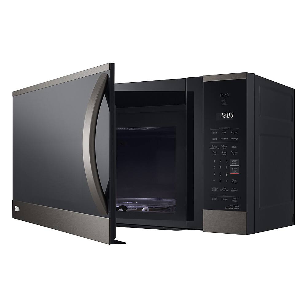 Alt View 12. LG - 1.8 Cu. Ft. Over-the-Range Microwave with Sensor Cooking and EasyClean - PrintProof Black Stainless Steel.