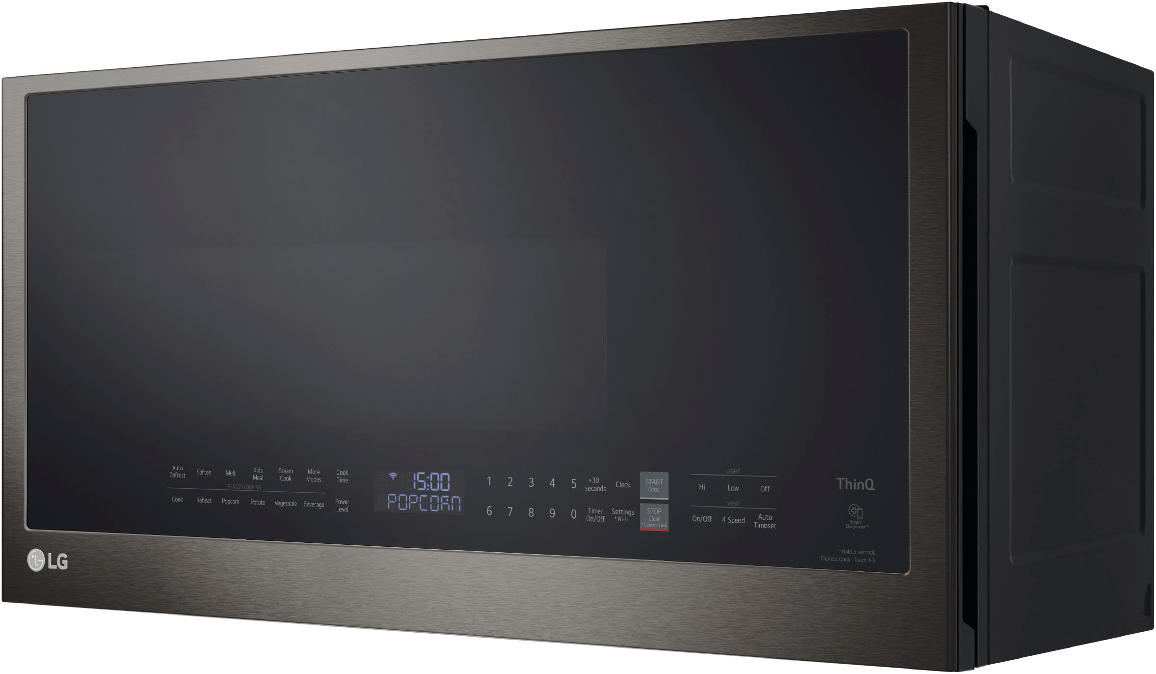 LG - 2.0 Cu. Ft. Over-the-Range Microwave with Sensor Cooking and EasyClean - Black Stainless Steel