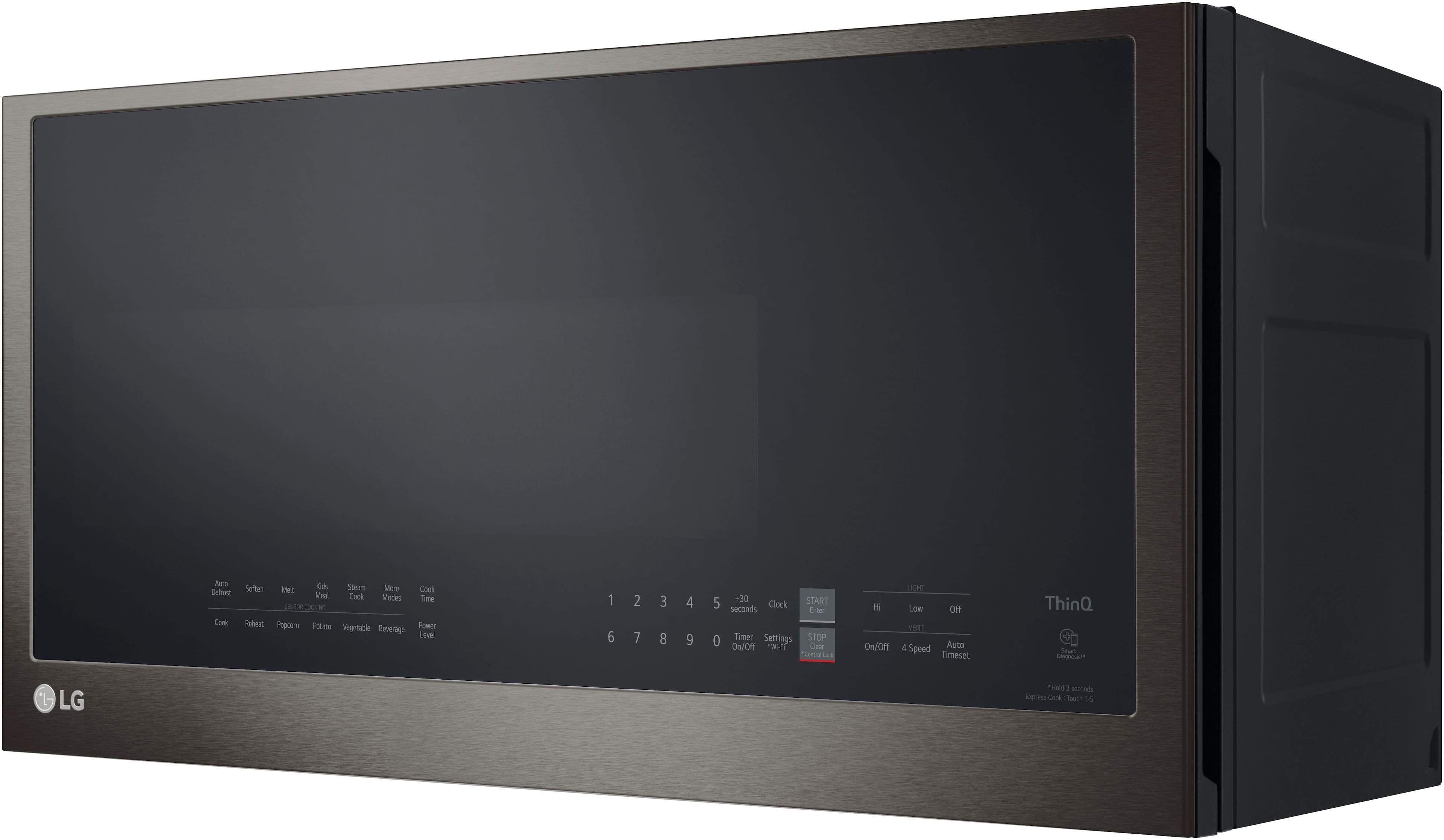 Alt View 13. LG - 2.0 Cu. Ft. Over-the-Range Microwave with Sensor Cooking and EasyClean - PrintProof Black Stainless Steel.