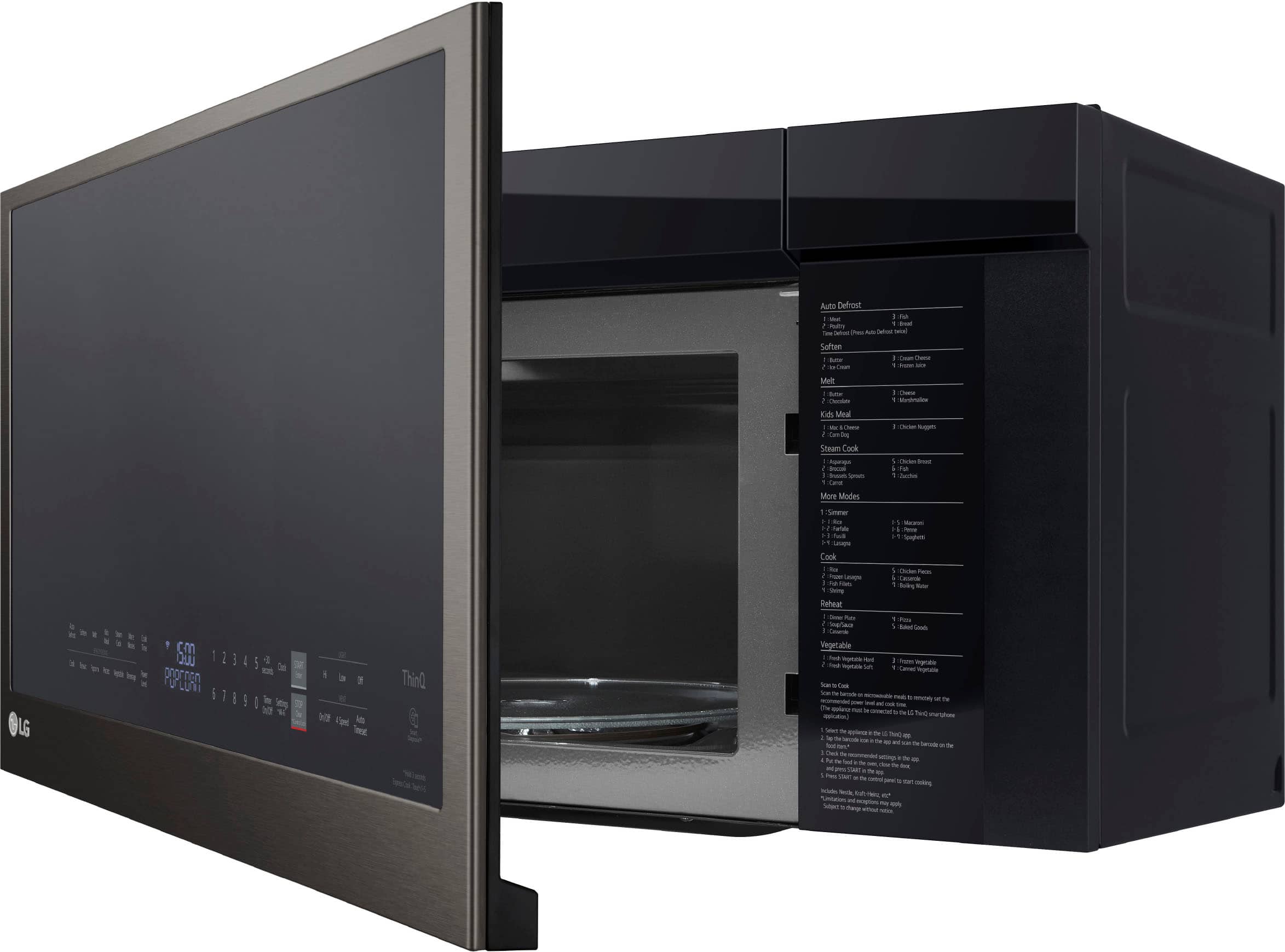 Alt View 16. LG - 2.0 Cu. Ft. Over-the-Range Microwave with Sensor Cooking and EasyClean - PrintProof Black Stainless Steel.