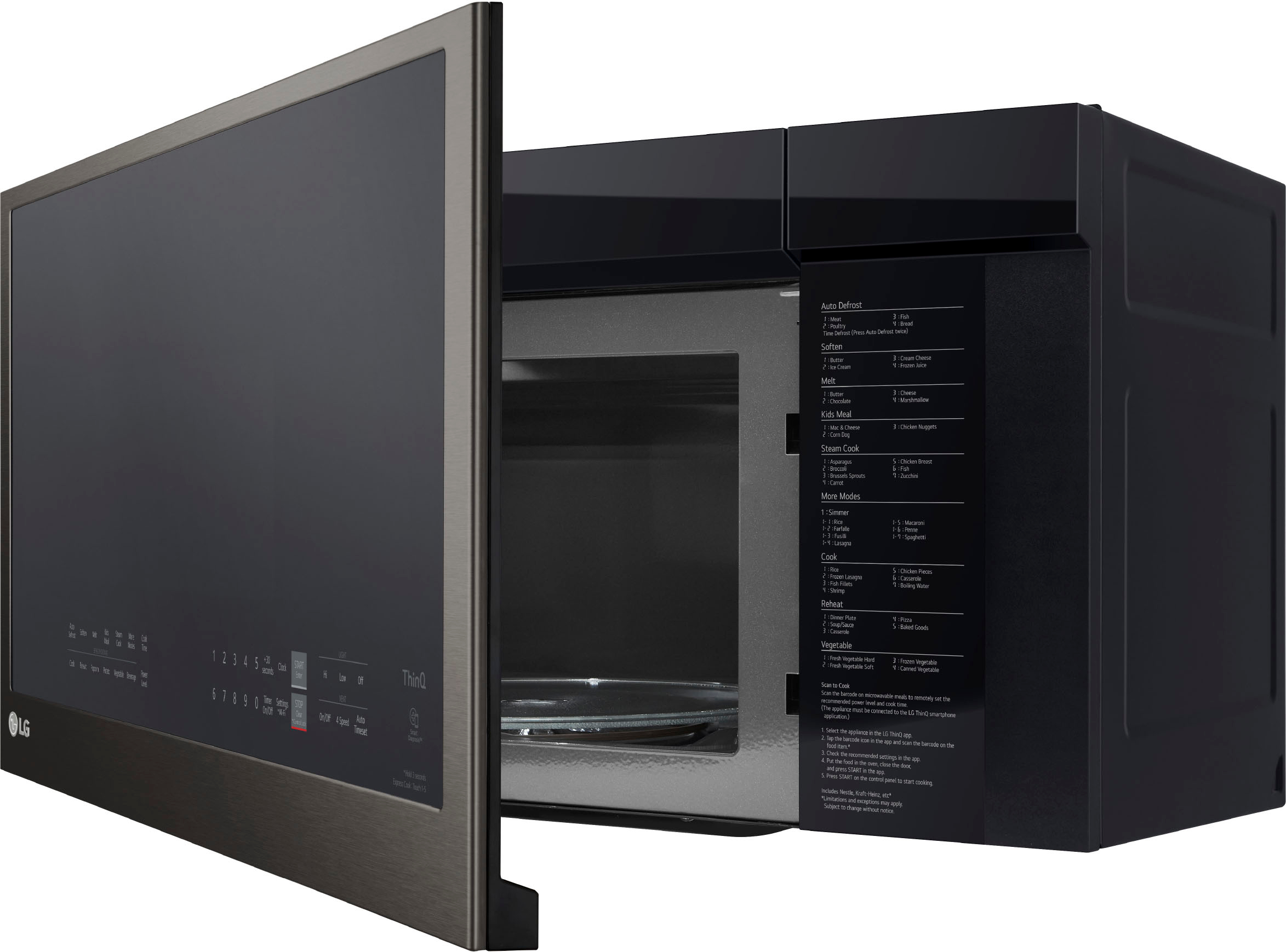LG - NeoChef 1.5 Cu. ft. Countertop Microwave with Sensor Cooking and Easyclean - Black Stainless Steel