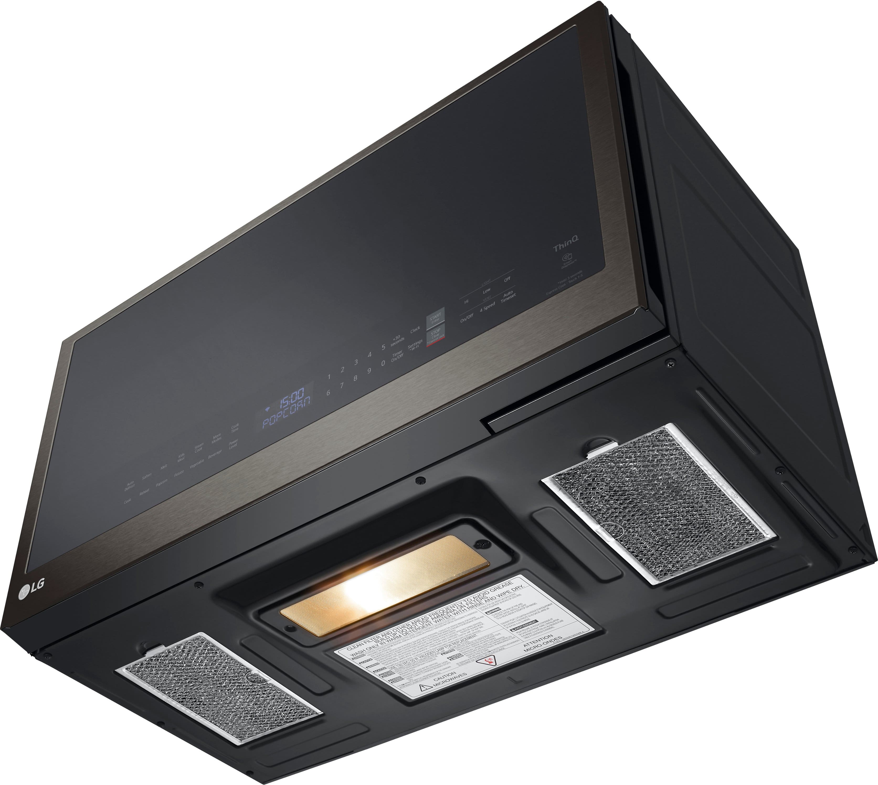 Alt View 12. LG - 2.0 Cu. Ft. Over-the-Range Microwave with Sensor Cooking and EasyClean - PrintProof Black Stainless Steel.