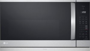 LG - 2.1 Cu. Ft. Over-the-Range Smart Microwave with Sensor Cooking and ExtendaVent 2.0 - Stainless Steel - Front_Zoom