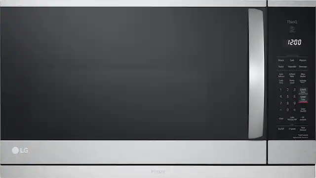 Front. LG - 2.1 Cu. Ft. Over-the-Range Smart Microwave with Sensor Cooking and ExtendaVent 2.0 - PrintProof Stainless Steel.