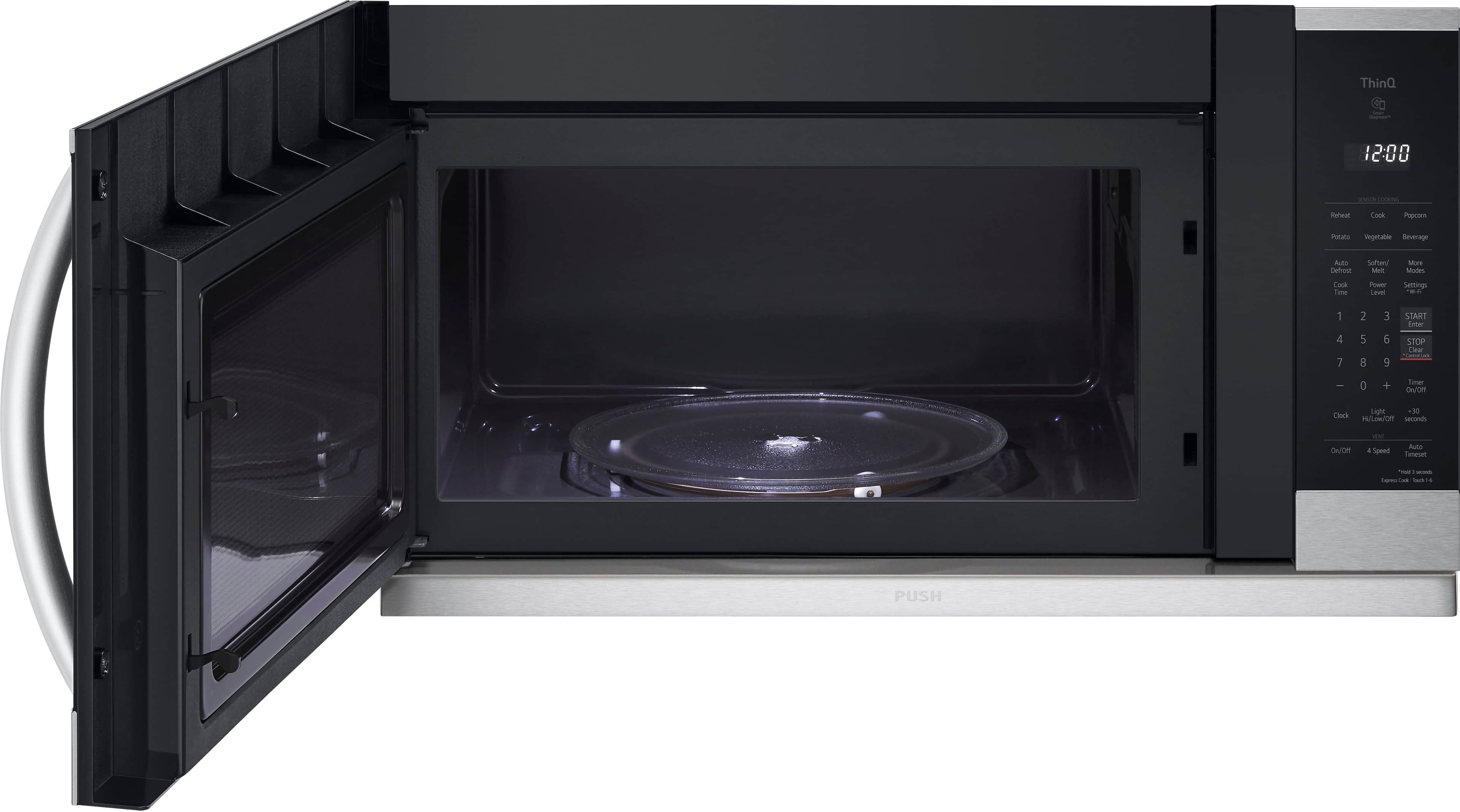 Alt View 18. LG - 2.1 Cu. Ft. Over-the-Range Smart Microwave with Sensor Cooking and ExtendaVent 2.0 - PrintProof Stainless Steel.