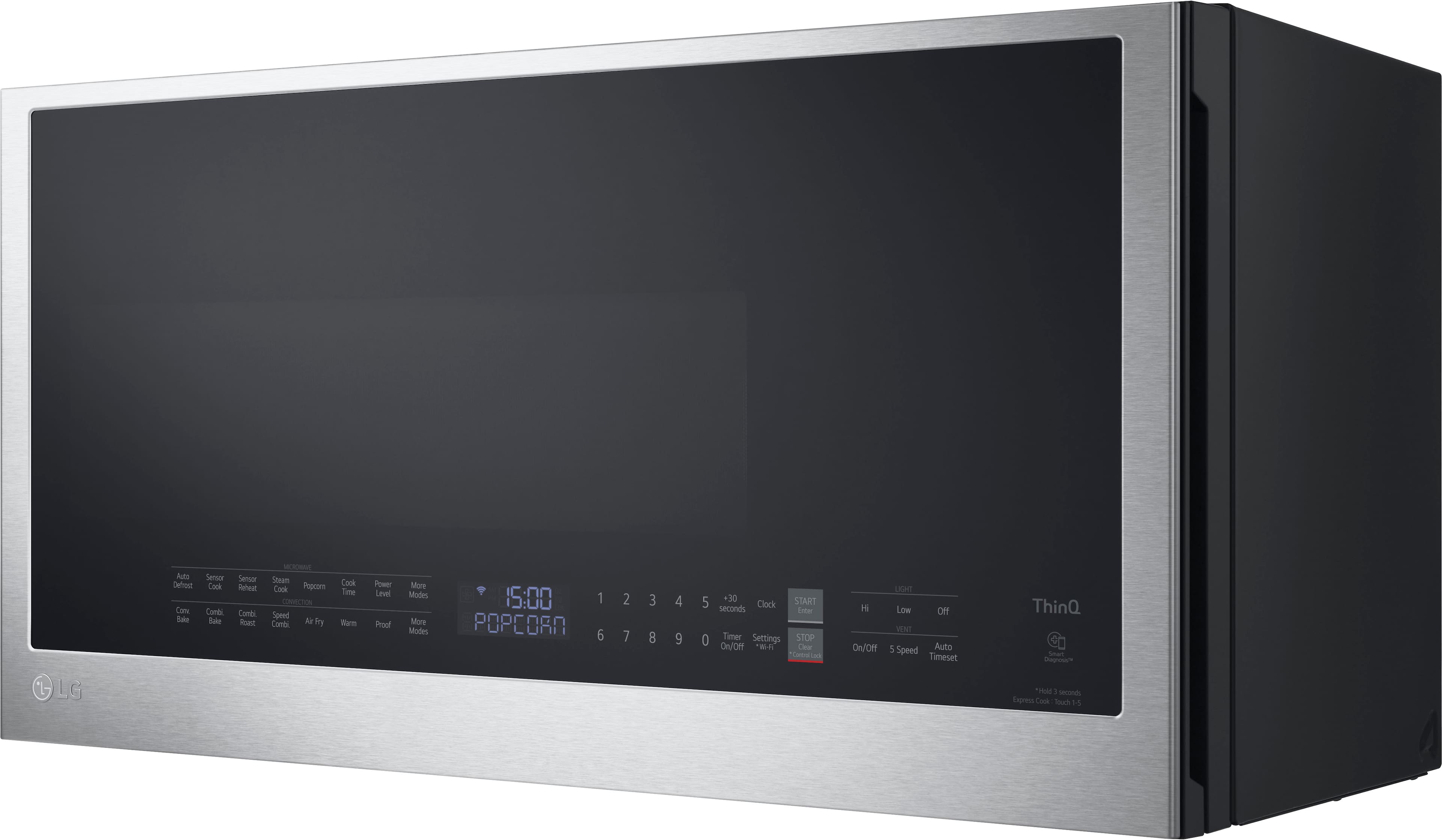 Alt View 17. LG - 1.7 Cu. Ft. Convection Over-the-Range Microwave with Sensor Cooking and Air Fry - PrintProof Stainless Steel.