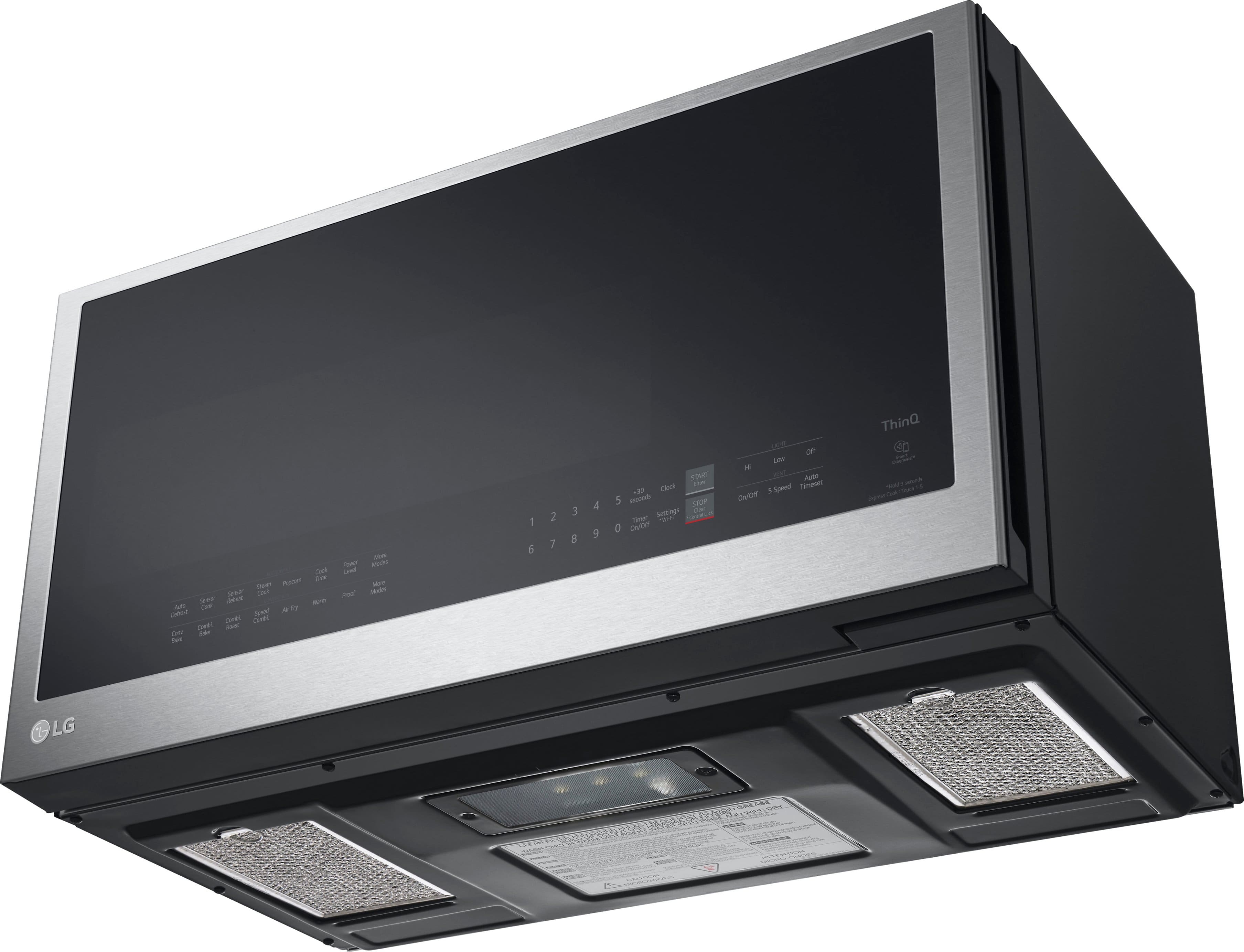 Alt View 11. LG - 1.7 Cu. Ft. Convection Over-the-Range Microwave with Sensor Cooking and Air Fry - PrintProof Stainless Steel.