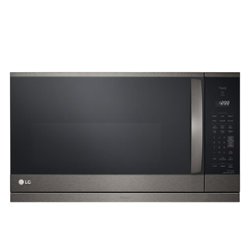 LG - 2.1 Cu. Ft. Over-the-Range Microwave with Sensor Cooking and ExtendaVent 2.0 - Black Stainless Steel - Front_Zoom