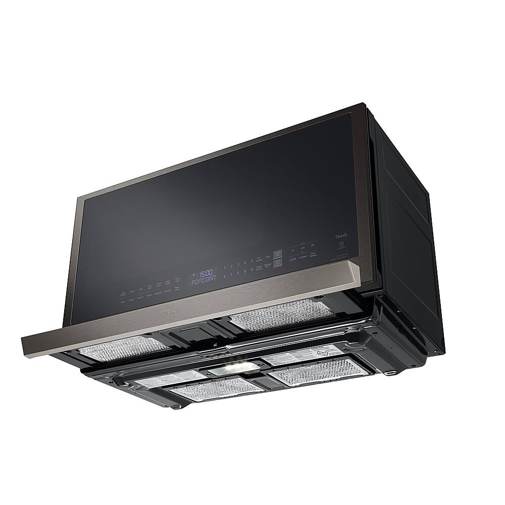 Alt View 14. LG - 2.1 Cu. Ft. Over-the-Range Smart Microwave with Sensor Cooking and ExtendaVent 2.0 - PrintProof Black Stainless Steel.