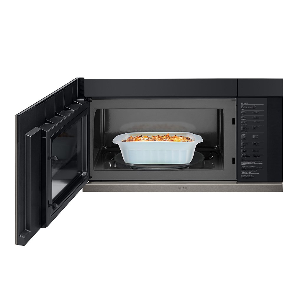 Zoom in on Alt View Zoom 17. LG - 2.1 Cu. Ft. Over-the-Range Smart Microwave with Sensor Cooking and ExtendaVent 2.0 - Black Stainless Steel.