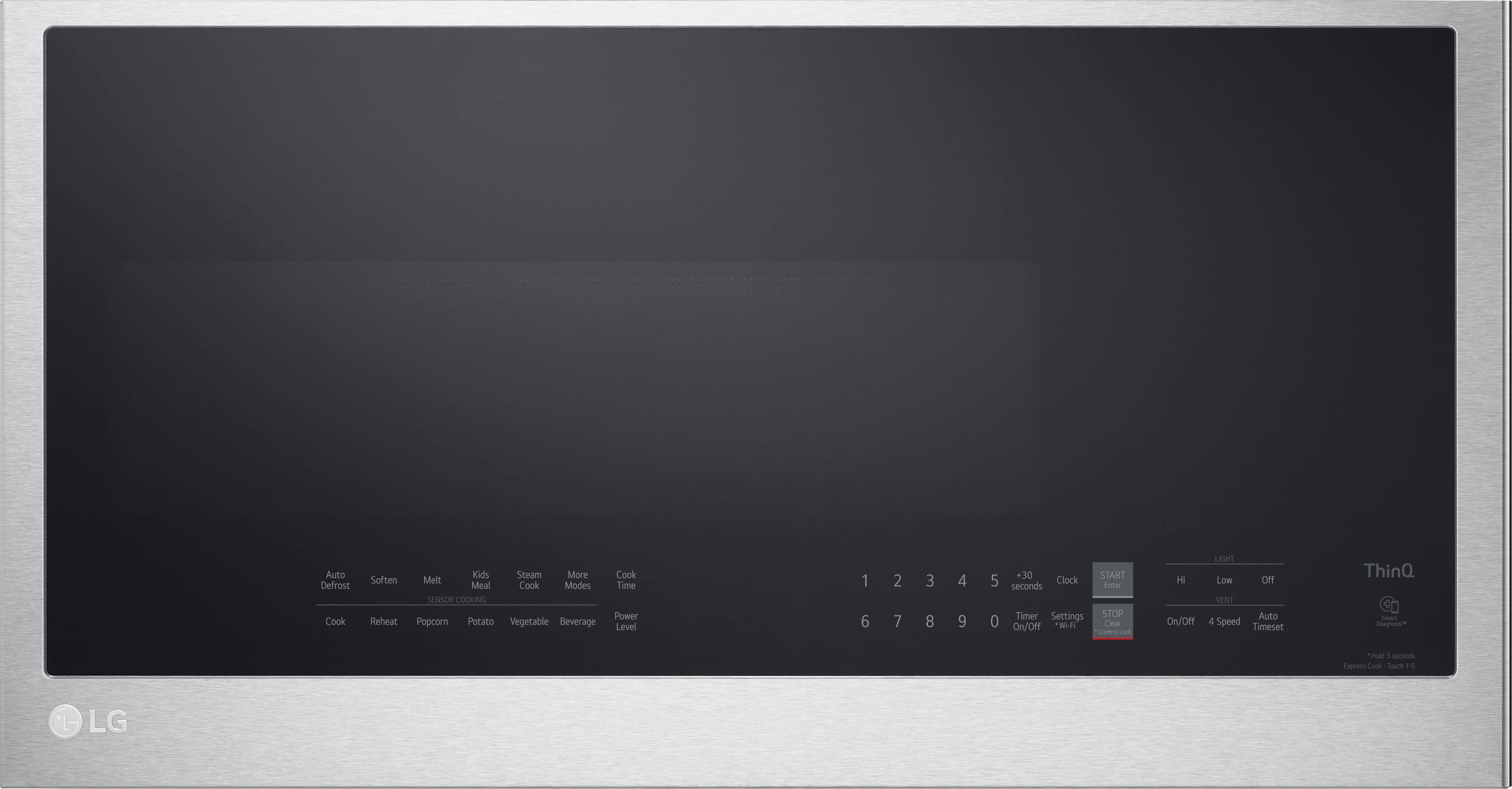 Front. LG - 2.0 Cu. Ft. Over-the-Range Microwave with Sensor Cooking and EasyClean - PrintProof Stainless Steel.