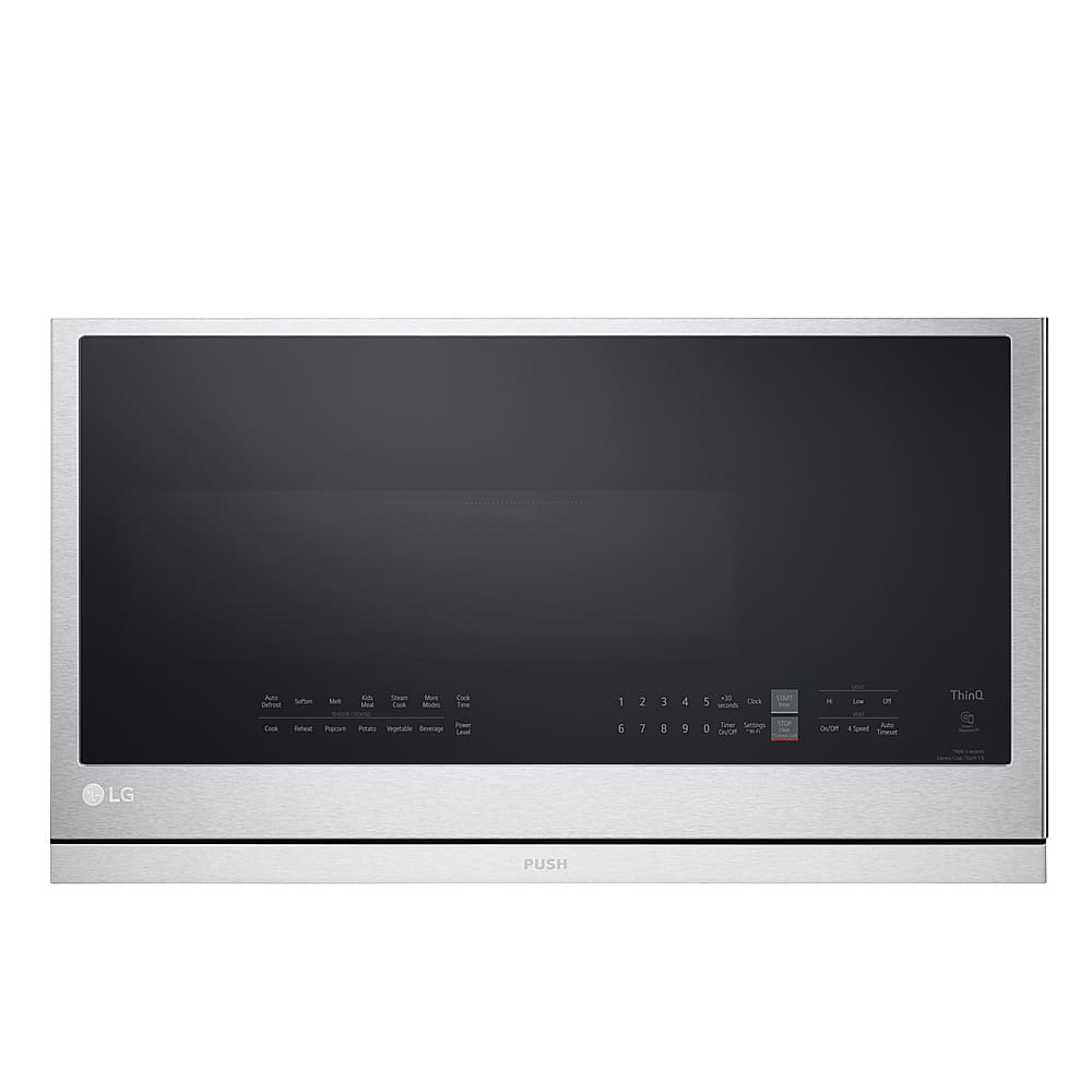 Front. LG - 2.1 Cu. Ft. Over-the-Range Smart Microwave with Sensor Cooking and ExtendaVent 2.0 - PrintProof Stainless Steel.