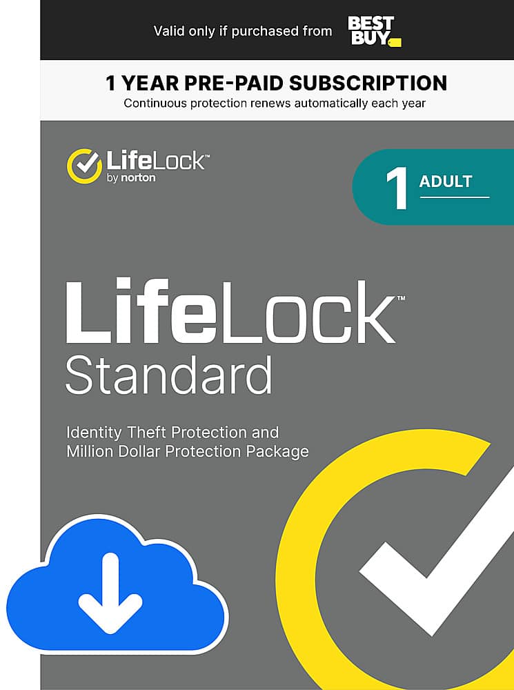 Front. LifeLock - LifeLock Standard (1 Adult) (1-Year Subscription with Auto Renewal).