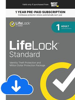 LifeLock - Standard (1 Adult) (1-Year Subscription with Auto Renewal) - Android, Apple iOS, Mac OS, Windows