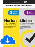 Norton - 360 Deluxe (3-Device) with LifeLock Identity Advisor (1 Adult) (6-Month Subscription with Auto Renewal) - Android, Apple iOS, Mac OS, Windows [Digital] - Front_Zoom