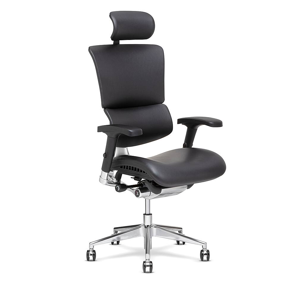Left View: X-Chair - X4 Executive Chair with Headrest - Black