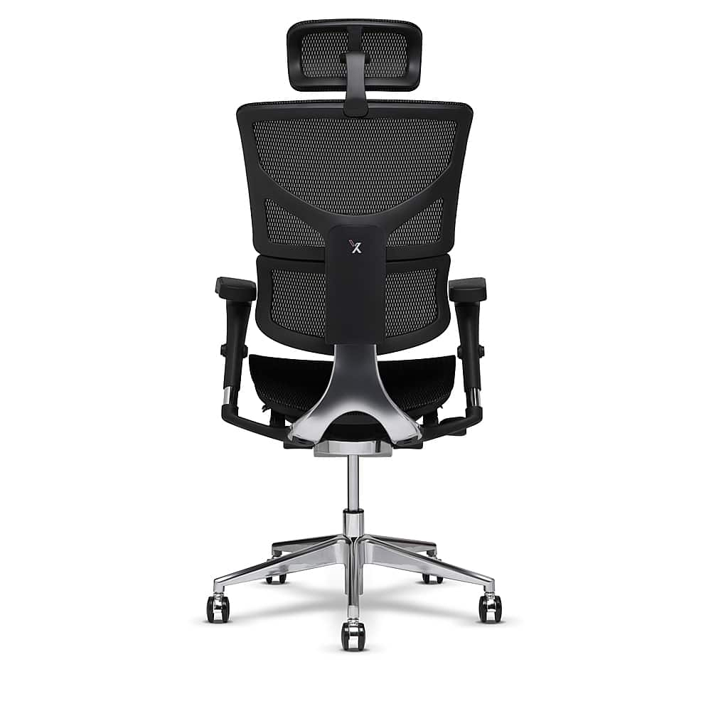 Angle View: X-Chair - X2 Wide Seat Mangagement Chair with Headrest - Black