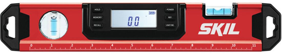 Left View: Skil - 12-In Digital Level - Red/Black