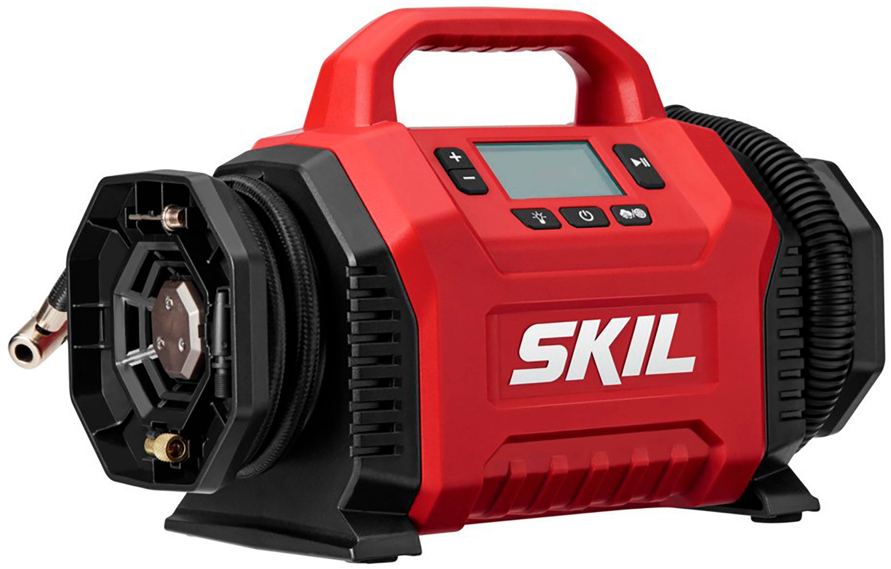 Angle. Skil - PWR CORE 20 20-Volt Inflator - Tool Only - Red/Black.