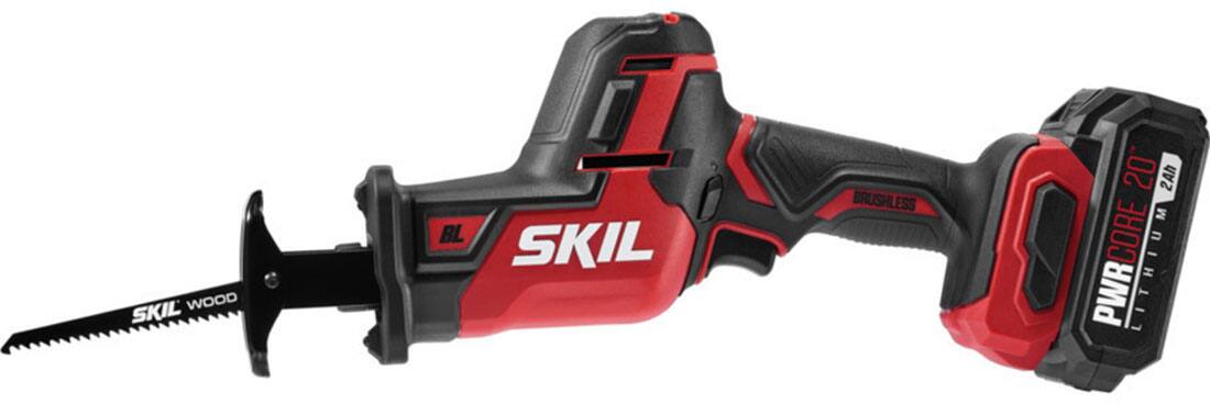 Alt View 17. Skil - PWR CORE 20 Brushless 20V Compact Reciprocating Saw with Battery and Auto PWR JUMP Charger - Black/Red.
