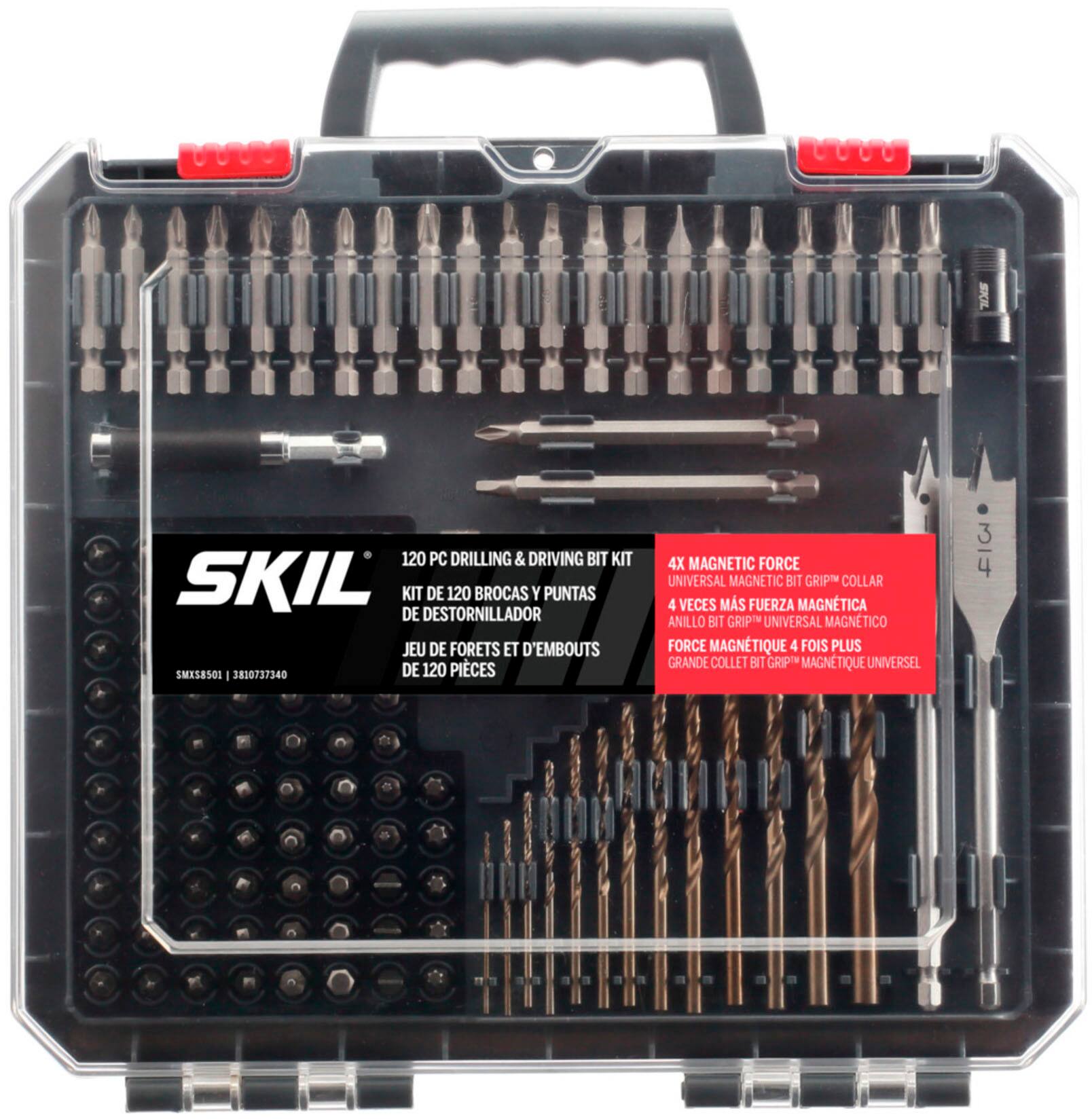 Front. Skil - 120-Pc Drilling & Driving Bit Set - Gray.